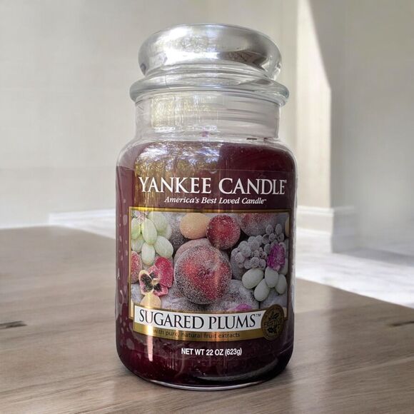 Yankee Candle Sugared Plums 22 oz Black Band Housewarmer Jar Candle Rare HTF - Picture 9 of 9